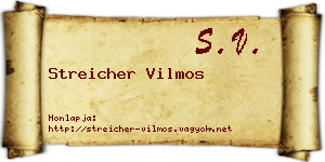 Streicher Vilmos névjegykártya