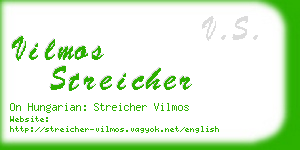 vilmos streicher business card